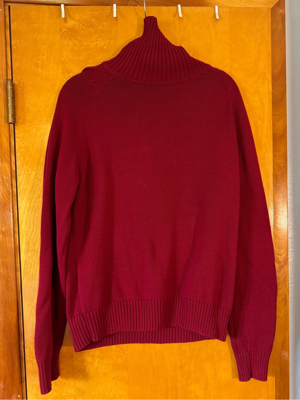 JEANNE PIERRE Wine Red Turtleneck Sweater